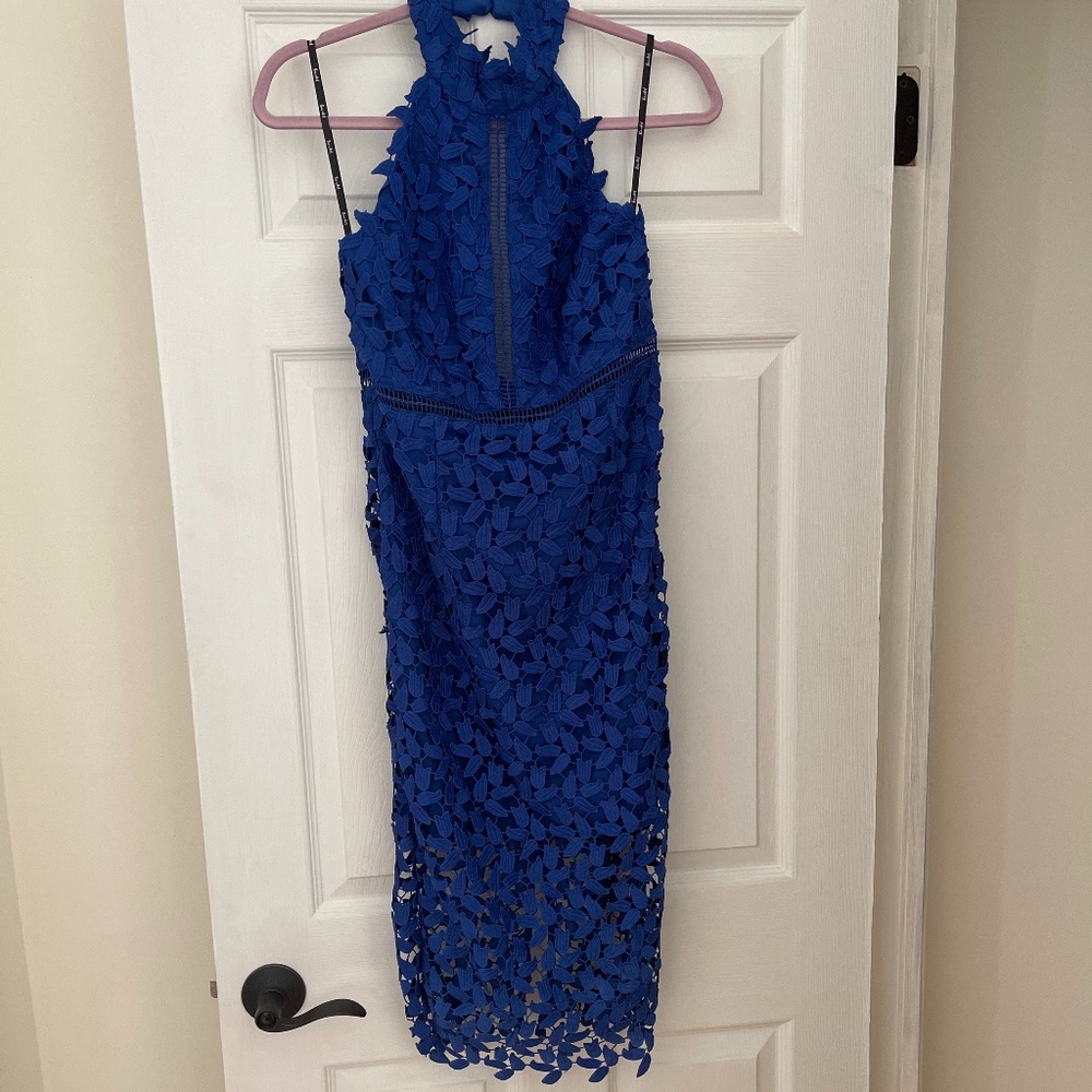 Bardot Midi Lace Dress Cobalt Size 8